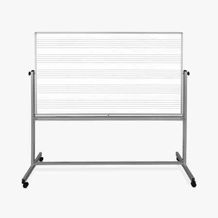 LUXOR Reversible Mobile Magnetic 72x48 Magnetic Music Whiteboard MB7248MM